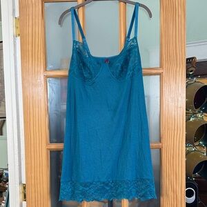 Adore Me Teal Lace Trim Chemise